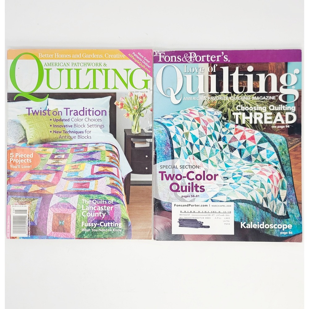 American Patchwork & Quilting Fons & Porter Magazines 2007 2008 Patterns Good